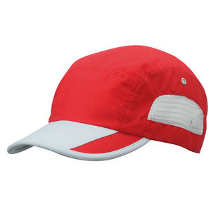 Casquette publicitaire classique 5 panneaux | Hocy Rouge Gris clair