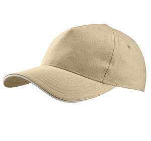 Casquette publicitaire classique 5 panneaux | Nooloo Beige Blanc