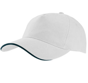 Casquette publicitaire classique 5 panneaux | Nooloo Blanc Marine