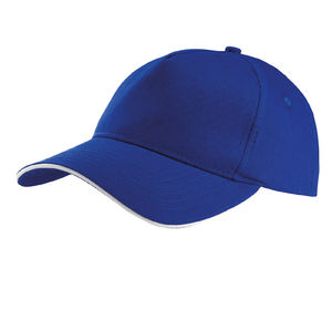 Casquette publicitaire classique 5 panneaux | Nooloo Bleu royal Blanc