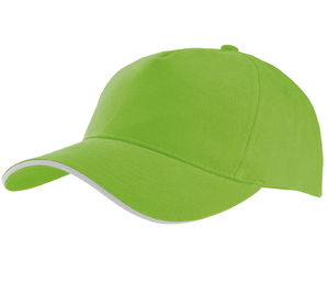 Casquette publicitaire classique 5 panneaux | Nooloo Lime Blanc