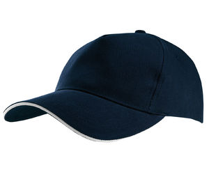 Casquette publicitaire classique 5 panneaux | Nooloo Marine Blanc