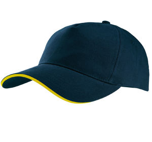 Casquette publicitaire classique 5 panneaux | Nooloo Marine Jaune