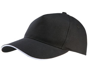 Casquette publicitaire classique 5 panneaux | Nooloo Noir Blanc