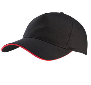 Casquette publicitaire classique 5 panneaux | Nooloo Noir Rouge