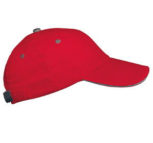 Casquette publicitaire classique 5 panneaux | Top Rouge Gris