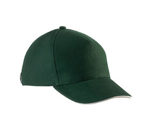 Casquette publicitaire classique 5 panneaux | Yessu Vert forêt Beige