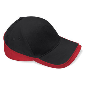 Casquette publicitaire classique 5 panneaux | Zamo Noir Rouge 1