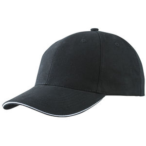 Casquette publicitaire classique 6 panneaux | Gefa Noir Blanc