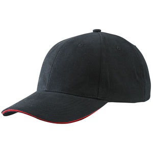 Casquette publicitaire classique 6 panneaux | Gefa Noir Rouge