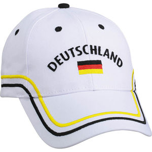 Casquette publicitaire classique 6 panneaux | Kaggi Blanc Noir Jaune