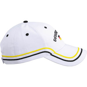 Casquette publicitaire classique 6 panneaux | Kaggi Blanc Noir Jaune 2