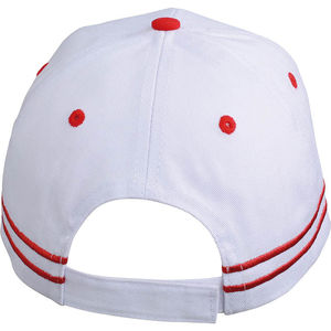 Casquette publicitaire classique 6 panneaux | Moqo Blanc Rouge 3