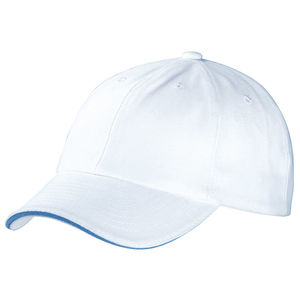 Casquette publicitaire classique 6 panneaux | Mosoo Blanc Aqua