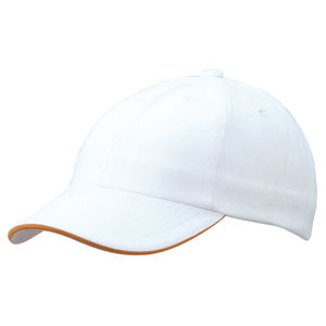 Casquette publicitaire classique 6 panneaux | Mosoo Blanc Orange