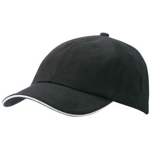 Casquette publicitaire classique 6 panneaux | Mosoo Noir Blanc