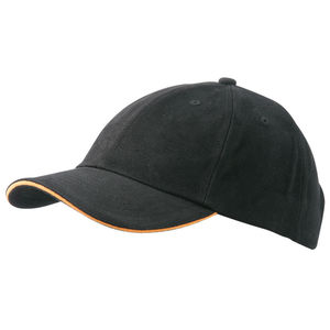 Casquette publicitaire classique 6 panneaux | Mosoo Noir Orange