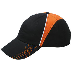 Casquette publicitaire classique 6 panneaux | Pudoo Noir Orange