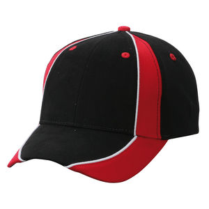 Casquette publicitaire classique 6 panneaux | Qusse Noir Rouge