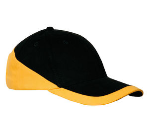 Casquette publicitaire classique 6 panneaux | Racing Noir Jaune