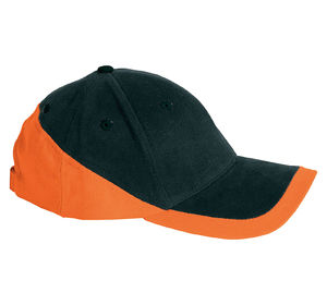 Casquette publicitaire classique 6 panneaux | Racing Noir Orange