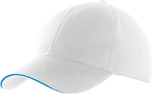 Casquette publicitaire classique 6 panneaux | Reze Blanc Aqua blue