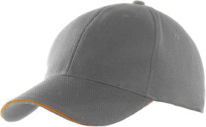 Casquette publicitaire classique 6 panneaux | Reze Gris Orange