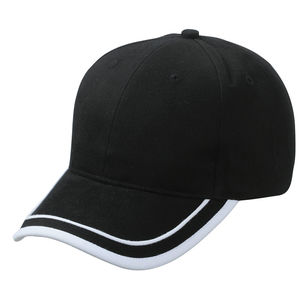 Casquette publicitaire classique 6 panneaux | Sulu Noir Blanc