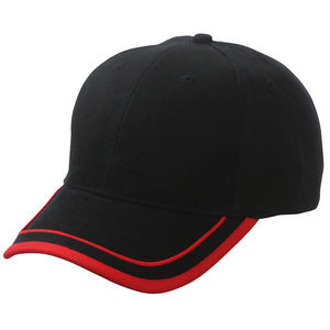 Casquette publicitaire classique 6 panneaux | Sulu Noir Rouge