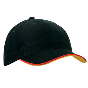 Casquette publicitaire classique 6 panneaux | Wiru Noir Rouge