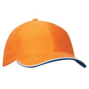 Casquette publicitaire classique 6 panneaux | Wiru Orange Blanc