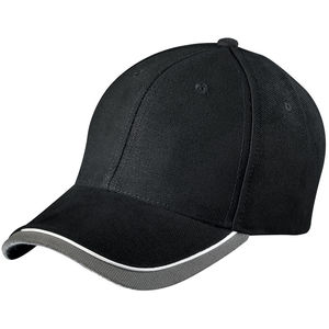 Casquette publicitaire classique 6 panneaux | Xisy Noir Gris clair