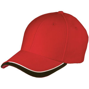 Casquette publicitaire classique 6 panneaux | Xisy Rouge Noir