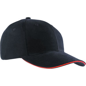 Casquette publicitaire classique 6 panneaux | Xyce Noir Rouge