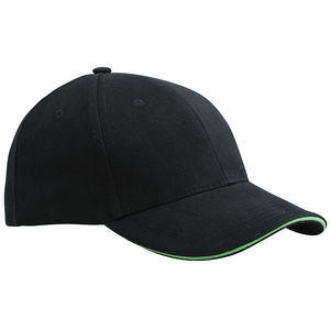 Casquette publicitaire classique 6 panneaux | Xyce Noir Vert citron