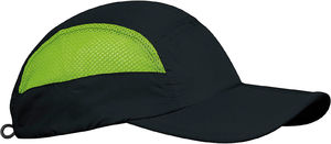 Casquette publicitaire classique 7 panneaux | Xabo Noir Lime