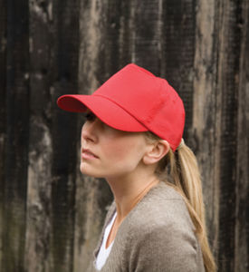 Casquette publicitaire classique 5 panneaux | Baumwoll-Cap Rouge 1