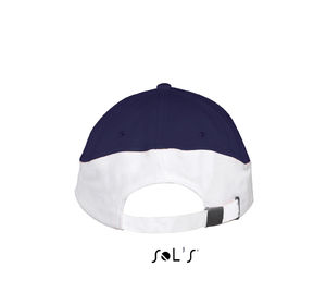 Casquette publicitaire classique 5 panneaux | Booster Marine Blanc