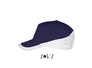 Casquette publicitaire classique 5 panneaux | Booster Marine Blanc 1