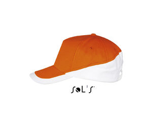 Casquette publicitaire classique 5 panneaux | Booster Orange Blanc 1