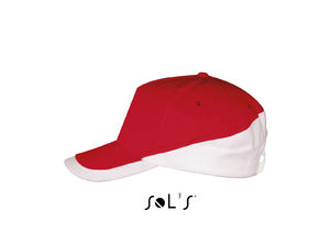 Casquette publicitaire classique 5 panneaux | Booster Rouge Blanc 1