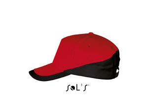 Casquette publicitaire classique 5 panneaux | Booster Rouge Noir 1