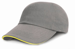 Casquette personnalisée classique 6 panneaux | Brushed Cotton Gris Jaune 1