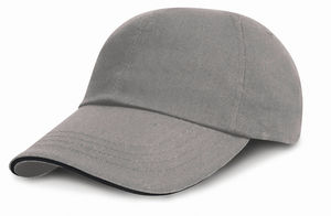 Casquette personnalisée classique 6 panneaux | Brushed Cotton Gris Noir 2