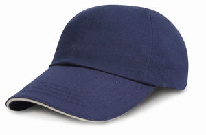 Casquette personnalisée classique 6 panneaux | Brushed Cotton Marine Blanc 1