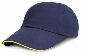 Casquette personnalisée classique 6 panneaux | Brushed Cotton Marine Jaune 2