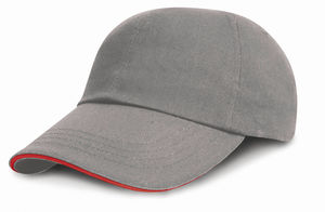 Casquette personnalisée classique 6 panneaux | Brushed Cotton Noir Gris 2