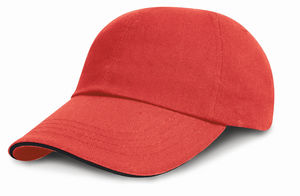 Casquette personnalisée classique 6 panneaux | Brushed Cotton Rouge Noir 1