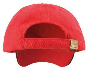 Casquette personnalisée classique 6 panneaux | Brushed Cotton Rouge Noir 2