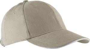 Casquette publicitaire classique 6 panneaux | Orlando Beige Blanc